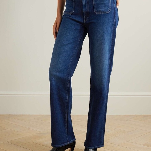 Mother Patch Pocket Rambler Zip high-rise straight-leg jeans size 27 - Picture 2 of 6